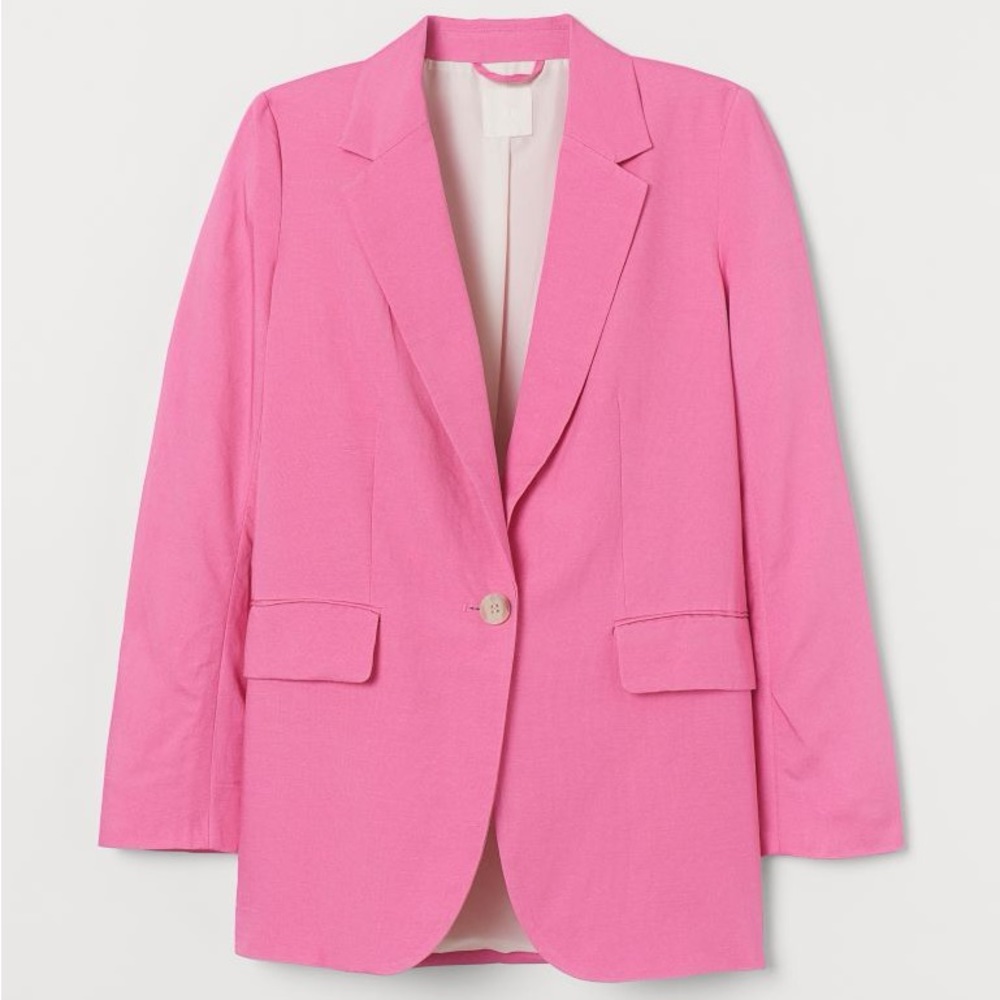 Hot Pink Linen Blazer